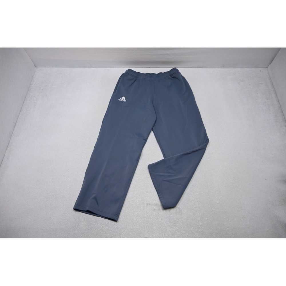 Adidas Athletic Sweat Pants Mens Medium Blue Grey Zip Pockets Excellent